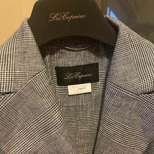 Les Copains plaid gray blazer with two buttons size spr small